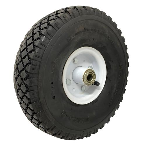 WHEEL WITH METALLIC RIM 11x400 4PR (Shaft: Ø16-Teflon)