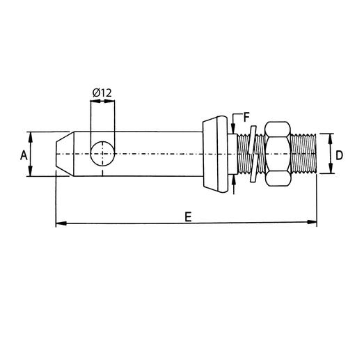 LOWER LINK PIN/LIFT ARM PIN 22-22mm