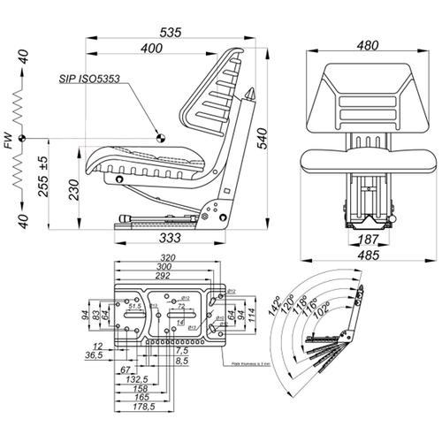 TRACTOR SEAT WITHOUT ARMREST