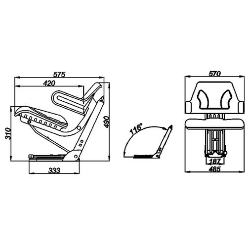 J.D. TRACTOR SEAT WITH ARMREST