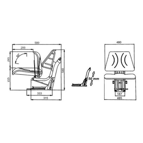 DEUTZ FOLDABLE CUSHION TRACTOR SEAT