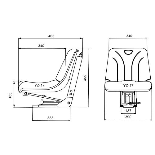 COMPACT TRACTOR SEAT WITHOUT ARMREST