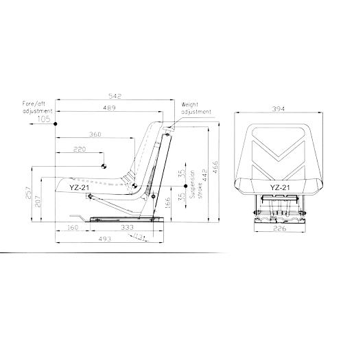 NARROW COMPACT TRACTOR SEAT