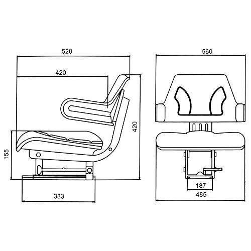 FORKLIFT SEAT WITH ARMREST