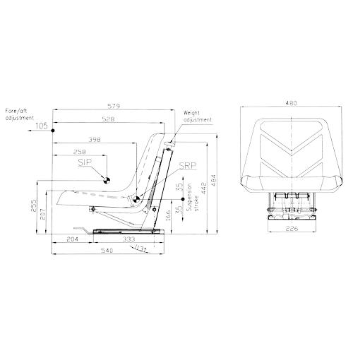 WIDE COMPACT TRACTOR SEAT