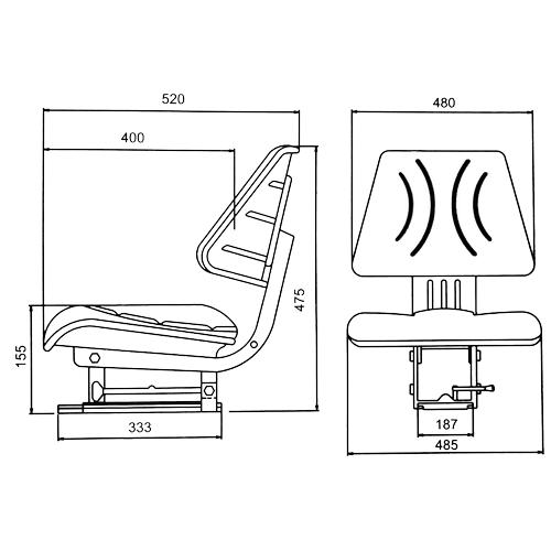 FORKLIFT SEAT WITHOUT ARMREST