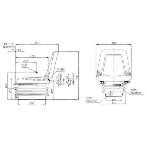 WIDE COMPACT TRACTOR SEAT WITH MECHANICAL SUSPENSION