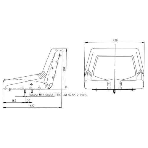 PLASTIC COMPACT TRACTOR SEAT, PAN TYPE