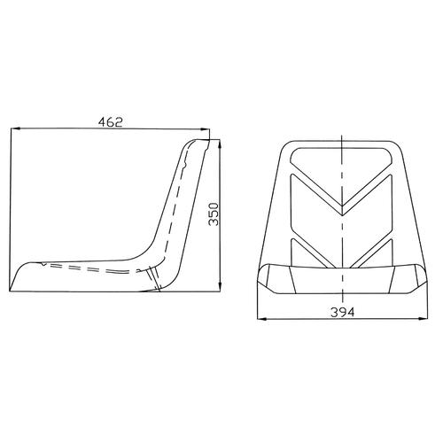 NARROW PAN TYPE SEAT 4 HOLES/ FOR COMPACT TRACTORS