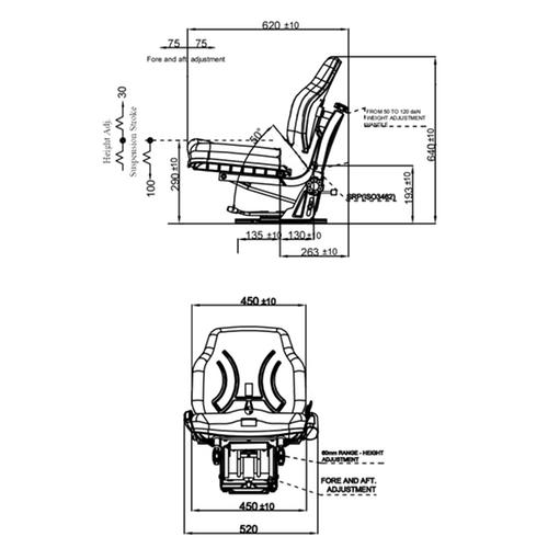 TRACTOR SEAT WITH FOLDABLE ARMREST