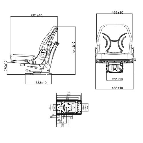 TRACTOR SEAT WITH BACKREST ADJUSTMENT