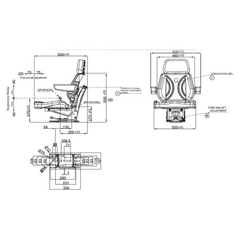 TRACTOR SEAT FIAT WITH FOLDABLE ARMREST