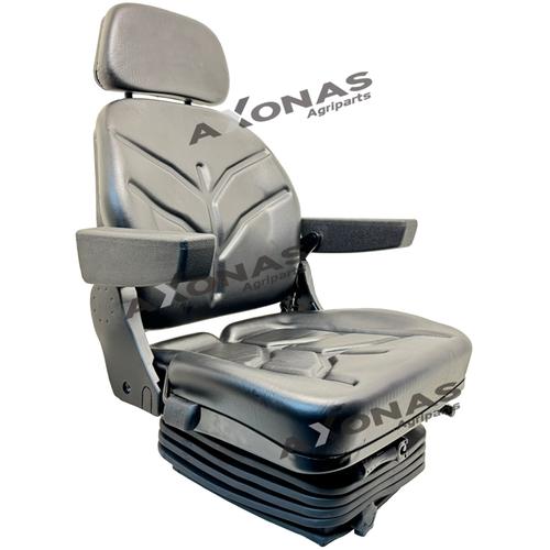 TRACTOR SEAT - MECHANICAL SUSPENSION & FOLDABLE ARMREST - PVC WITH HEADREST