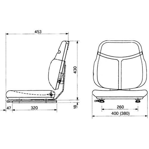 SEAT WITH SLIDE RAILS COBO (FOR YZ-74)